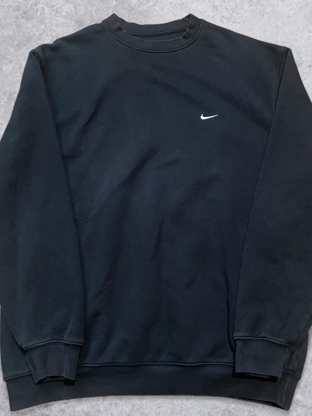 Vintage Nike Sweatshirt Mens XL Black Y2K Swoosh Embroidered Pullover Sweater